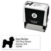 マルチーズドッグブリードシルエット差出人住所 セルフインキングスタンプ (インサイチュ)