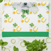 マルチーズドッグホリデーホームデコールSt patricks day キッチンタオル (折り畳み)
