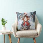 マルチーズドッグライディングオートバイクリスマス クッション (椅子)