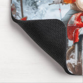 マルチーズドッグライディングオートバイクリスマス マウスパッド (コーナー)