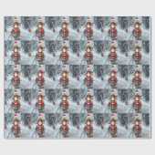 マルチーズドッグライディングオートバイクリスマス ラッピングペーパー (フラット)