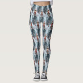 マルチーズドッグライディングオートバイクリスマス レギンス (正面)