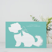 マルチーズドッグワンちゃん短毛テディベア 便箋 (スタンド正面)