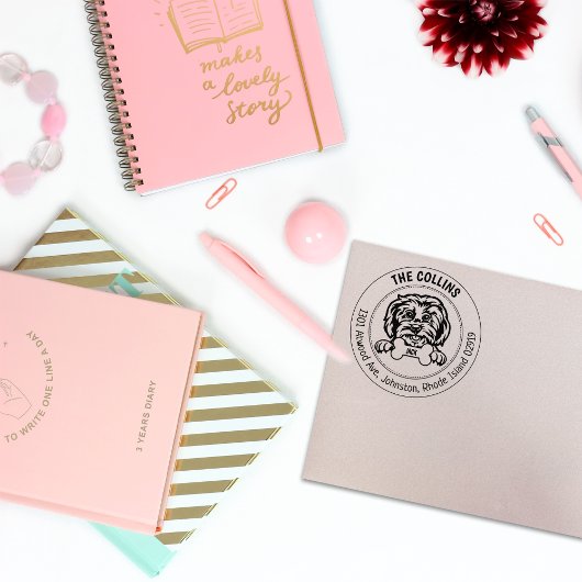 マルチーズドッグ差出人住所ファミリー ラバースタンプ