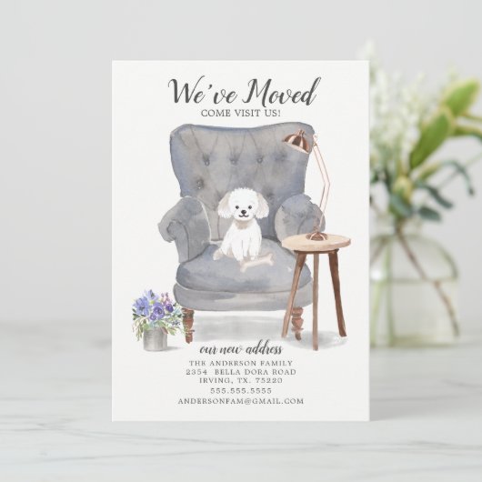 マルチーズドッグ引っ越しました移動告知 案内状 (スタンド正面)