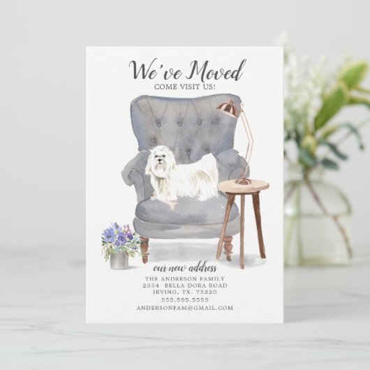 マルチーズドッグ引っ越しました移動告知 案内状 (スタンド正面)