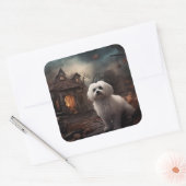 マルチーズハロウィンホラー スクエアシール (封筒)