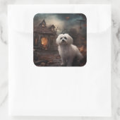 マルチーズハロウィンホラー スクエアシール (バッグ)