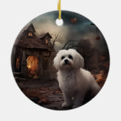 マルチーズハロウィンホラー セラミックオーナメント (裏面)