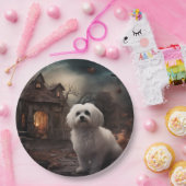 マルチーズハロウィンホラー ペーパープレート (パーティー)