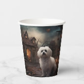 マルチーズハロウィンホラー 紙コップ (正面)
