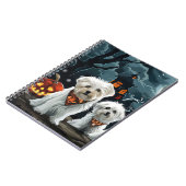 マルチーズハロウィン不気味 ノートブック (左側)