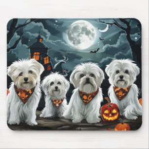 マルチーズハロウィン不気味 マウスパッド