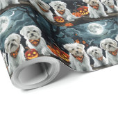 マルチーズハロウィン不気味 ラッピングペーパー (ロールコーナー)
