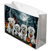 マルチーズハロウィン不気味 ラージペーパーバッグ (裏面アングル)