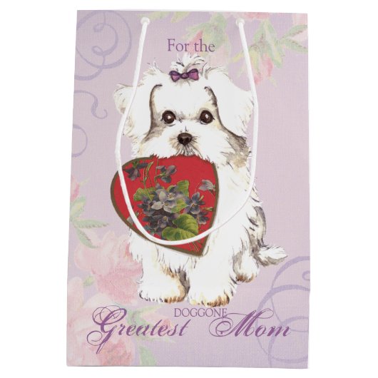 マルチーズハート母 ミディアムペーパーバッグ (裏面)