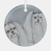 マルチーズバイヘヴェナー ガラスオーナメント (正面)