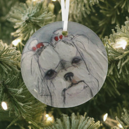 マルチーズバイヘヴェナー ガラスオーナメント