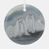 マルチーズバイヘヴェナー ガラスオーナメント (正面)