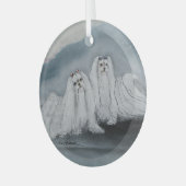 マルチーズバイヘヴェナー ガラスオーナメント (正面左)