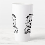 マルチーズパパ白黒デザイン | マルチーズ犬 カフェラテマグ (正面)