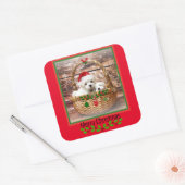 マルチーズパピズクリスマスデザイン スクエアシール (封筒)