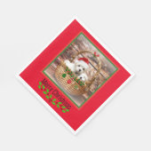 マルチーズパピズクリスマスデザイン スタンダードランチョンナプキン (角)