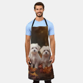 マルチーズパピーオータムデライトカボチャ エプロン (着用した状態)