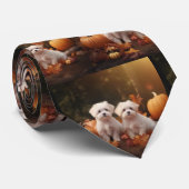 マルチーズパピーオータムデライトカボチャ ネクタイ (ロール)
