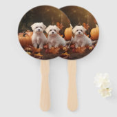 マルチーズパピーオータムデライトカボチャ ハンドファン (正面&裏面)