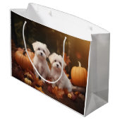 マルチーズパピーオータムデライトカボチャ ラージペーパーバッグ (裏面アングル)