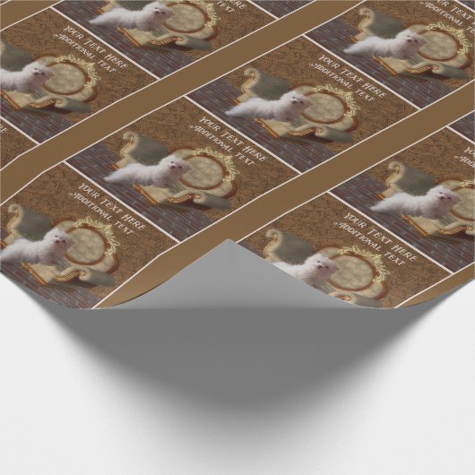 マルチーズパピードッグアートパーソナライズされた ラッピングペーパー (角)