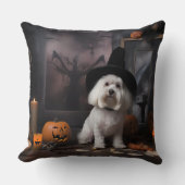 マルチーズパンプキンズハロウィンホラー クッション (正面)