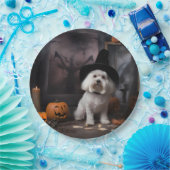 マルチーズパンプキンズハロウィンホラー ペーパープレート (パーティー)