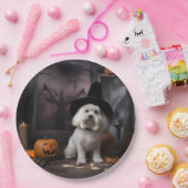 マルチーズパンプキンズハロウィンホラー ペーパープレート (パーティー)