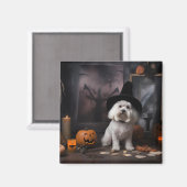 マルチーズパンプキンズハロウィンホラー マグネット (正面/裏面)