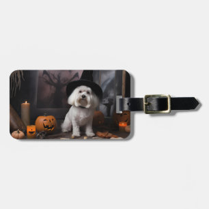 マルチーズパンプキンズハロウィンホラー ラゲッジタグ