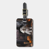 マルチーズパンプキンズハロウィンホラー ラゲッジタグ (正面縦)