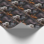 マルチーズパンプキンズハロウィンホラー ラッピングペーパー (角)