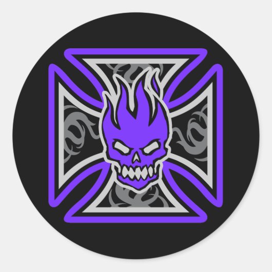 マルチーズフレーミングスカルシール ラウンドシール (正面)