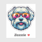 マルチーズボウタイビニールシール シール (シート)