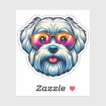 マルチーズボウタイビニールシール