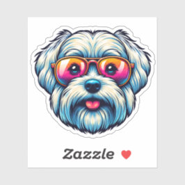 マルチーズボウタイビニールシール シール