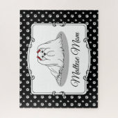 マルチーズママ – かわいい犬が母の漫画 ジグソーパズル (縦)