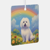 マルチーズメモリカスタムアル犬の名前レインボーブリッジ メタルオーナメント (正面右)