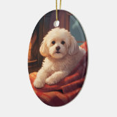 マルチーズユニーククリスマス、愛犬家への贈り物 セラミックオーナメント (左)
