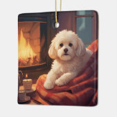 マルチーズユニーククリスマス、愛犬家への贈り物 セラミックオーナメント (左)