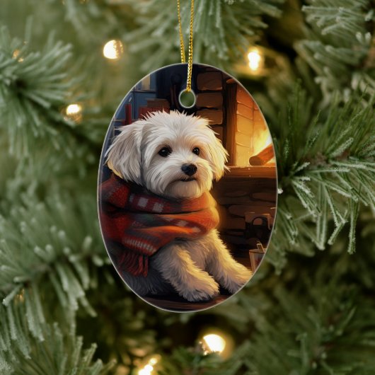 マルチーズユニーククリスマス、愛犬家への贈り物 セラミックオーナメント (ツリー)