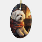 マルチーズユニーククリスマス、愛犬家への贈り物 セラミックオーナメント (左)