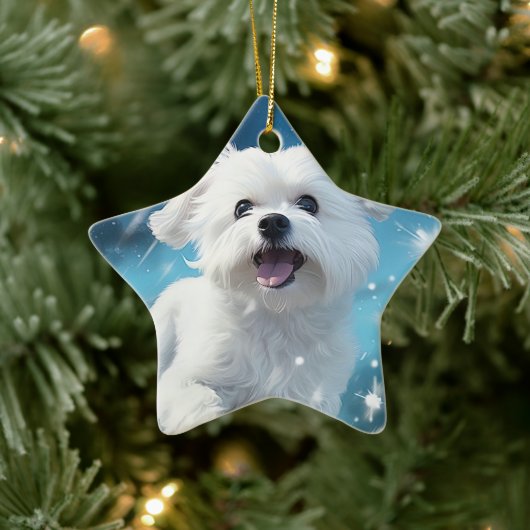 マルチーズユニーククリスマス、愛犬家への贈り物 セラミックオーナメント (ツリー)